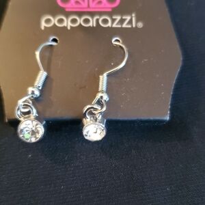 Paparazzi Silver Sparkle Earrings
